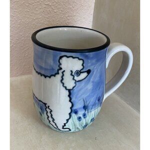 White Poodle Handmade Mug By KD Karen Donleavy  4.25” Height Signed